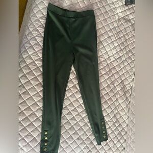 H&M Black Straight Leg Pants with Gold Button Accents